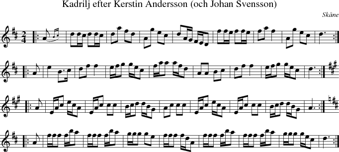 Kadrilj efter Kerstin Andersson (och Johan Svensson)