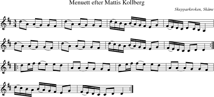 Menuett efter Mattis Kollberg