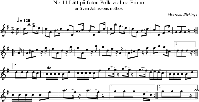 No 11 Ltt p foten Polk violino Primo