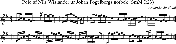 Polo af Nils Wislander ur Johan Fogelbergs notbok (SmM I:23)