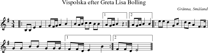 Vispolska efter Greta Lisa Bolling