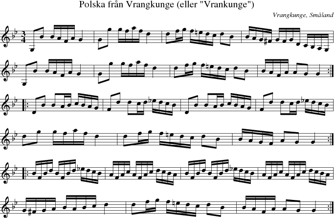  Polska frn Vrangkunge (eller "Vrankunge") 