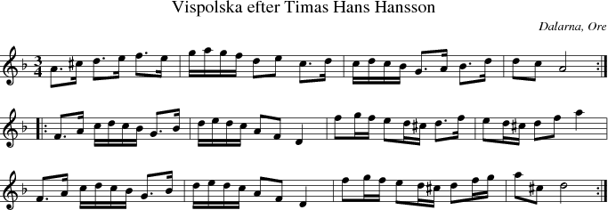  Vispolska efter Timas Hans Hansson